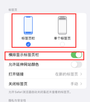 鄂托克前iPhone授权维修分享Safari浏览器如何切换标签栏位置 